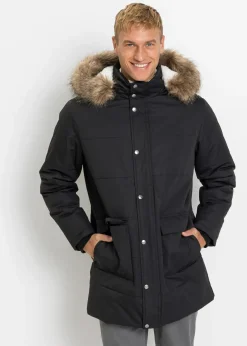 Homme bonprix Vestes|Parka d’hiver à doublure peluche et capuche amovible