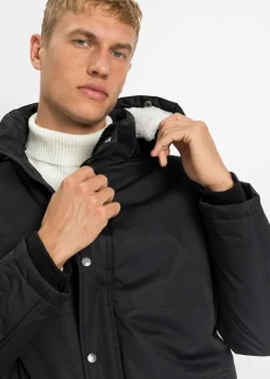Homme bonprix Vestes|Parka d’hiver à doublure peluche et capuche amovible