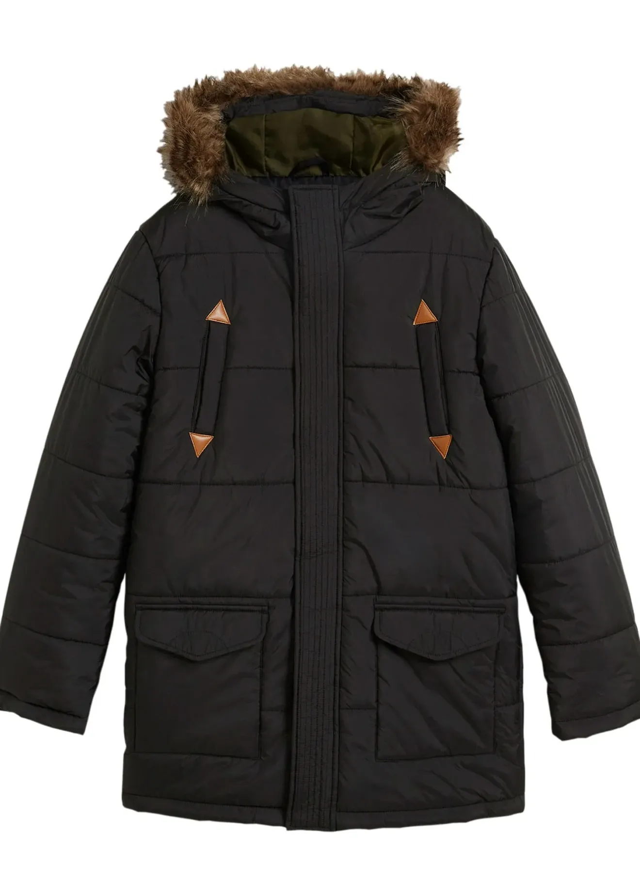 bonprix Parka d’hiver à détails enduits et capuche bordée|Enfant Vêtements Enfant|Garçons 9-16 Ans·Vestes Outdoor