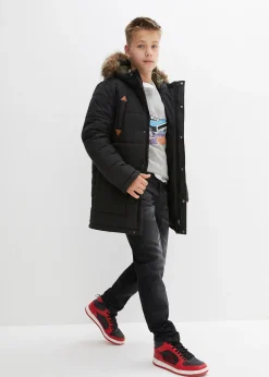 bonprix Parka d’hiver à détails enduits et capuche bordée|Enfant Vêtements Enfant|Garçons 9-16 Ans·Vestes Outdoor