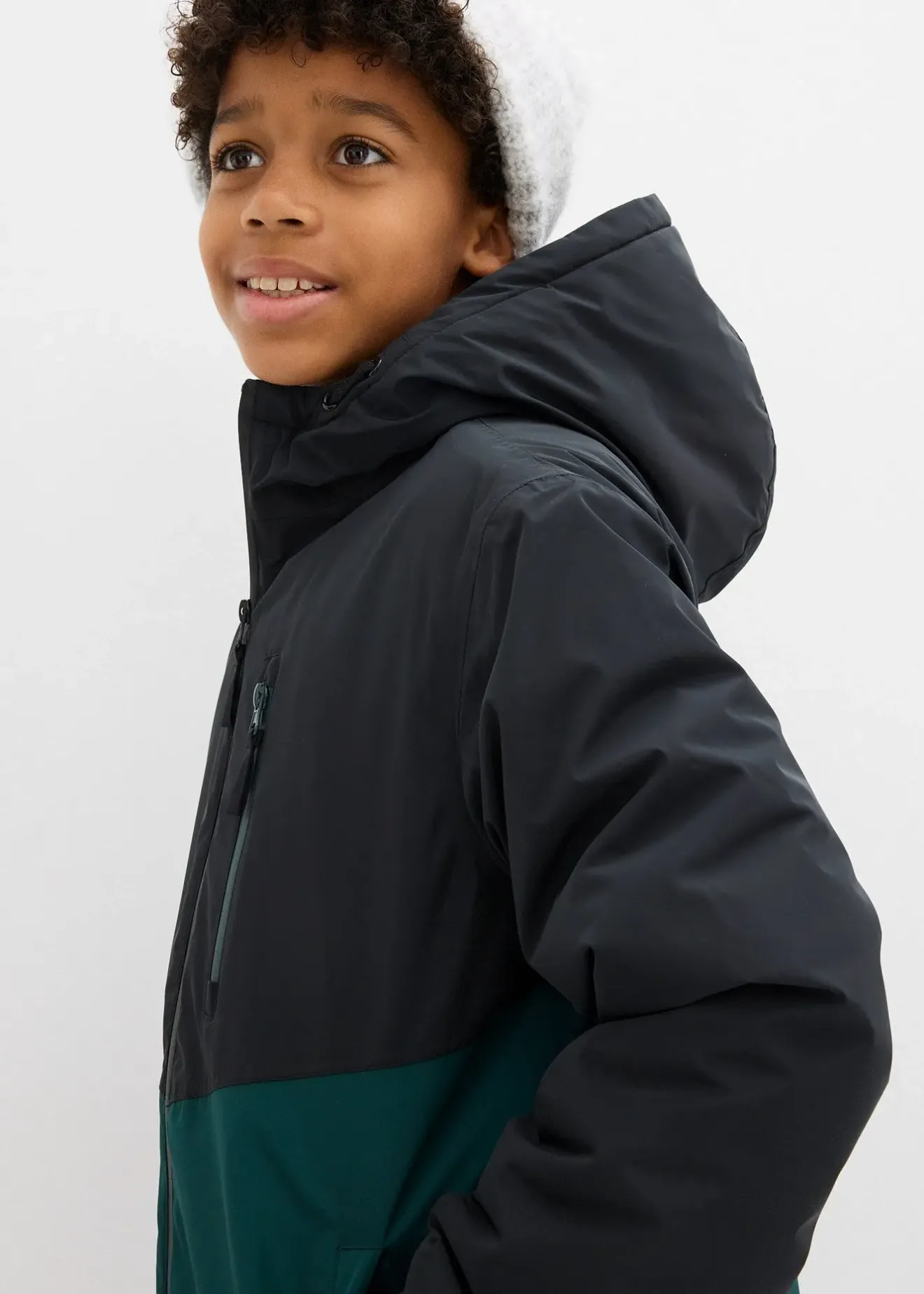 bonprix Parka d’hiver imperméable à capuche, style color block|Enfant Vêtements Enfant|Garçons 9-16 Ans·Vestes Outdoor