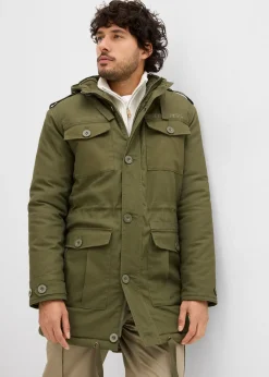 Homme bonprix Vêtements De Plein Air|Vestes|Parka d’hiver style militaire à doublure sherpa douce