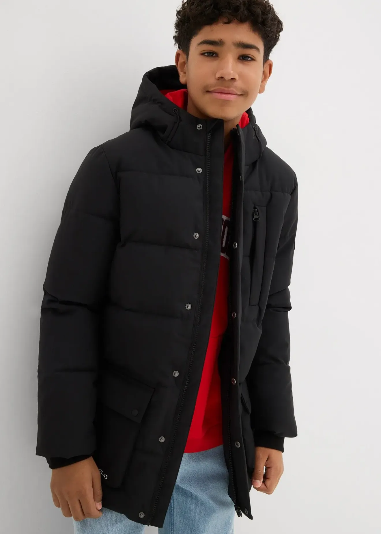 bonprix Parka matelassée à capuche et détails sportifs|Enfant Vêtements Enfant|Garçons 9-16 Ans·Vestes Outdoor