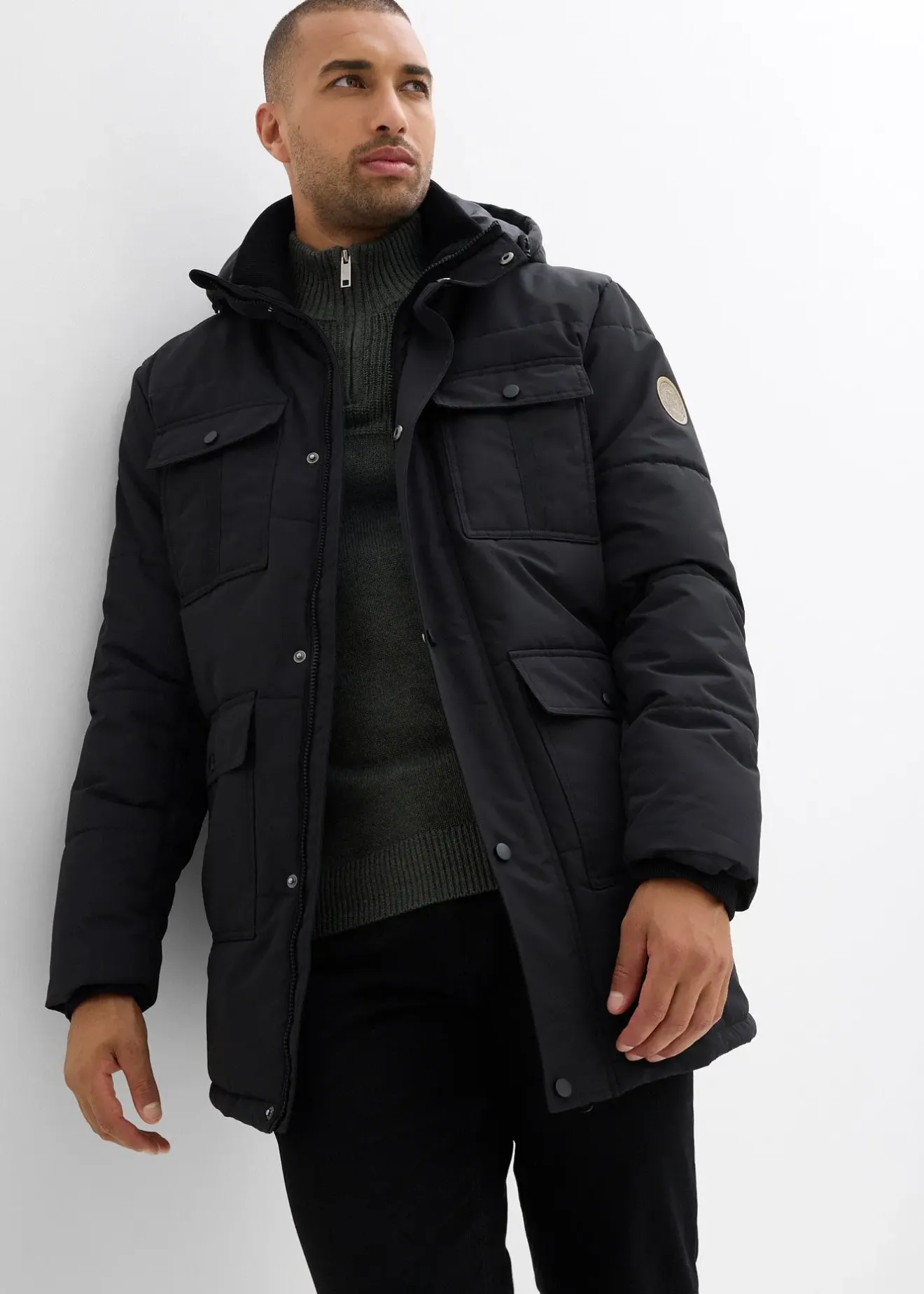 bonprix Parka matelassée et déperlante avec poches|Homme Vestes