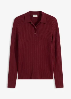 bonprix Polo en fine maille à boutons|Femme Maille|Pulls & Gilets