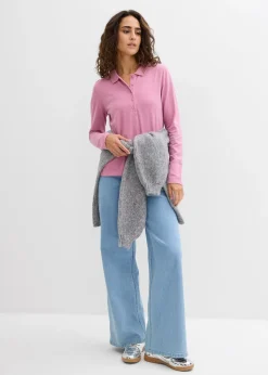 bonprix Polo en maille piquée 100% coton|Femme Basiques|T-Shirts & Tops