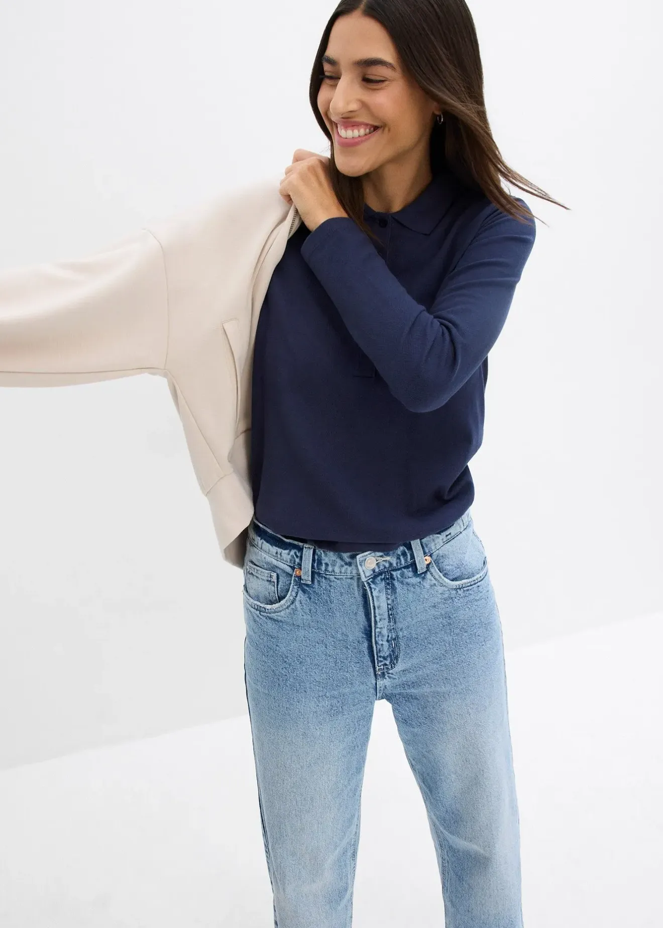 Femme bonprix Basiques|T-Shirts & Tops|Polo en maille piquée 100% coton