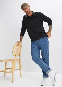 Homme bonprix T-Shirts & Polos|Polo manches longues 100% coton