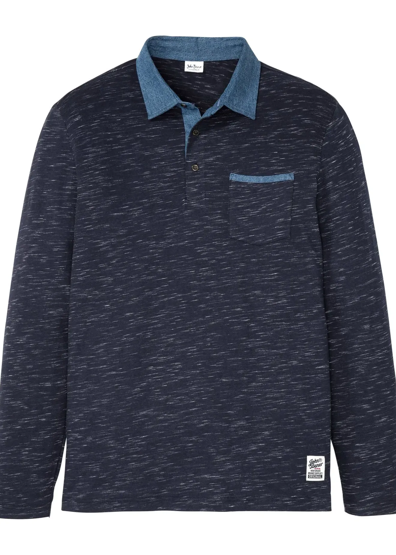 Homme bonprix T-Shirts & Polos|Polo manches longues 100% coton