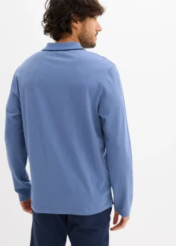 Homme bonprix T-Shirts & Polos|Polo manches longues classique avec détails contrastants, regular
