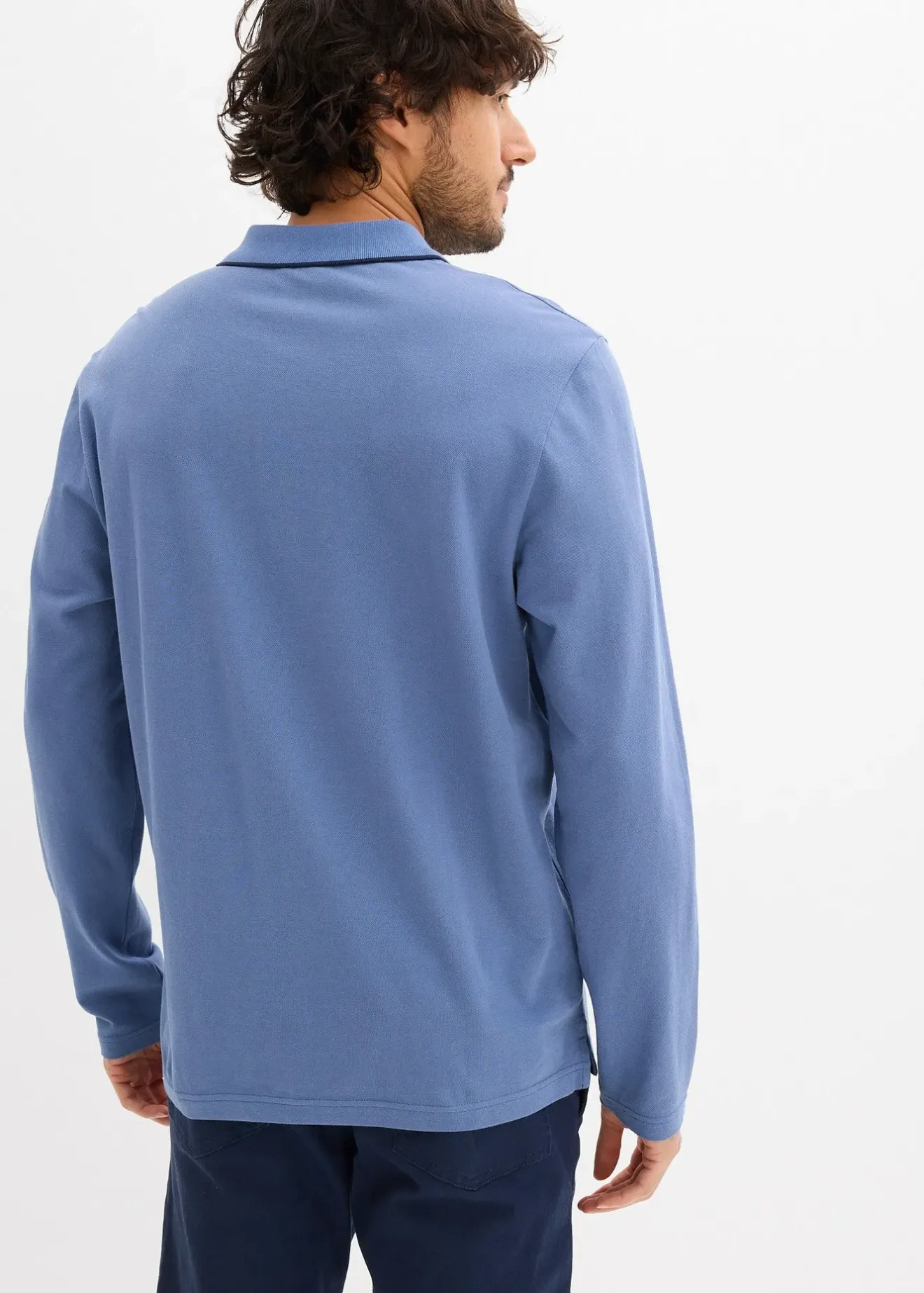 Homme bonprix T-Shirts & Polos|Polo manches longues classique avec détails contrastants, regular