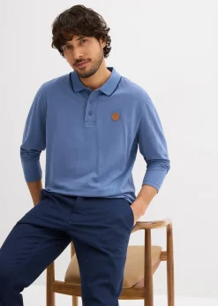 Homme bonprix T-Shirts & Polos|Polo manches longues classique avec détails contrastants, regular