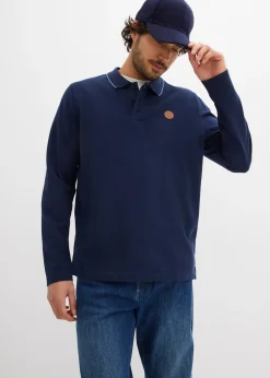 bonprix Polo manches longues classique avec détails contrastants, regular|Homme T-Shirts & Polos