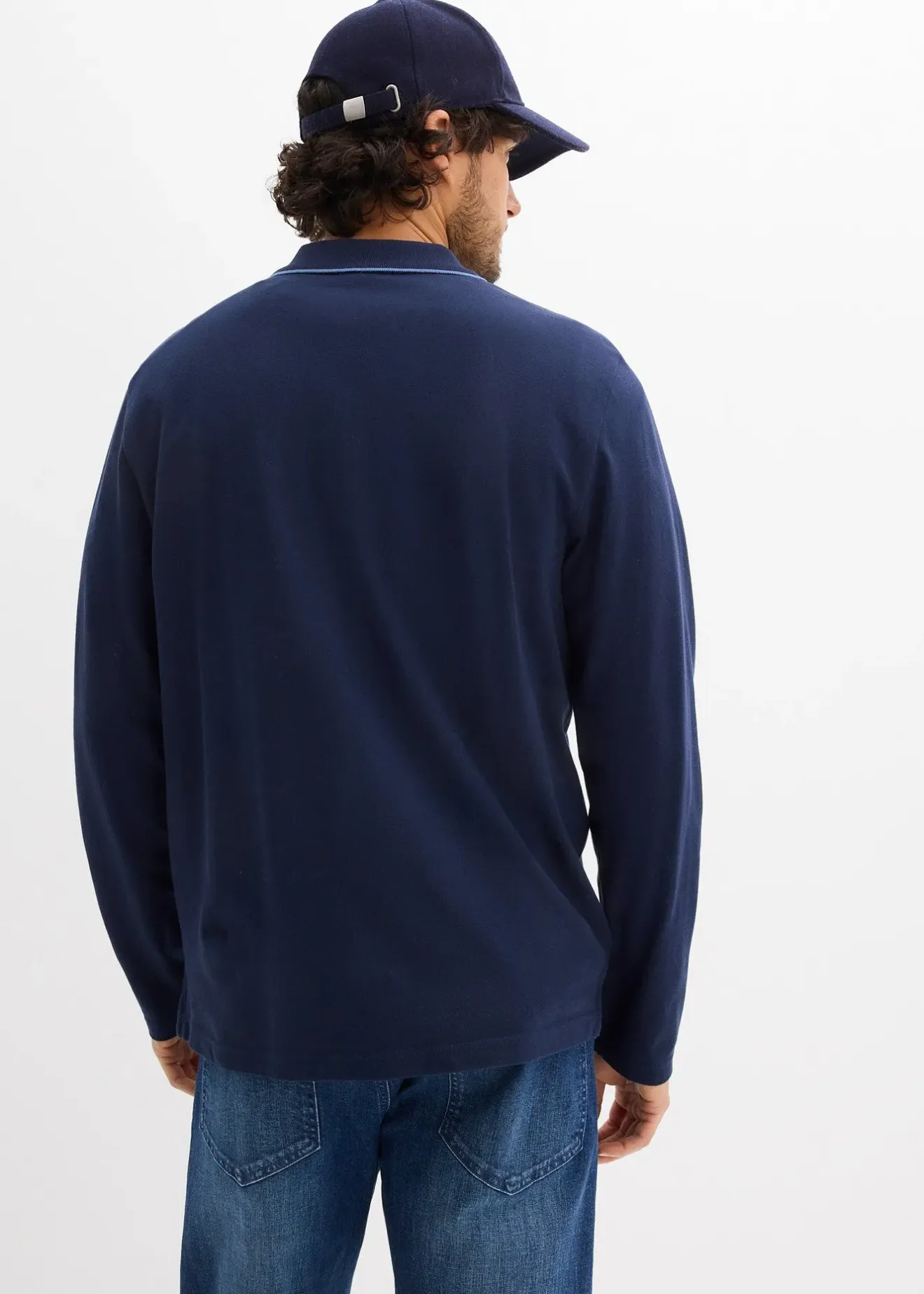 bonprix Polo manches longues classique avec détails contrastants, regular|Homme T-Shirts & Polos