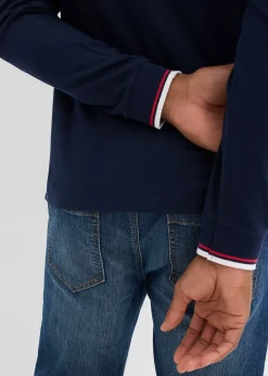 bonprix Polo manches longues en maille piquée 100% coton|Homme T-Shirts & Polos