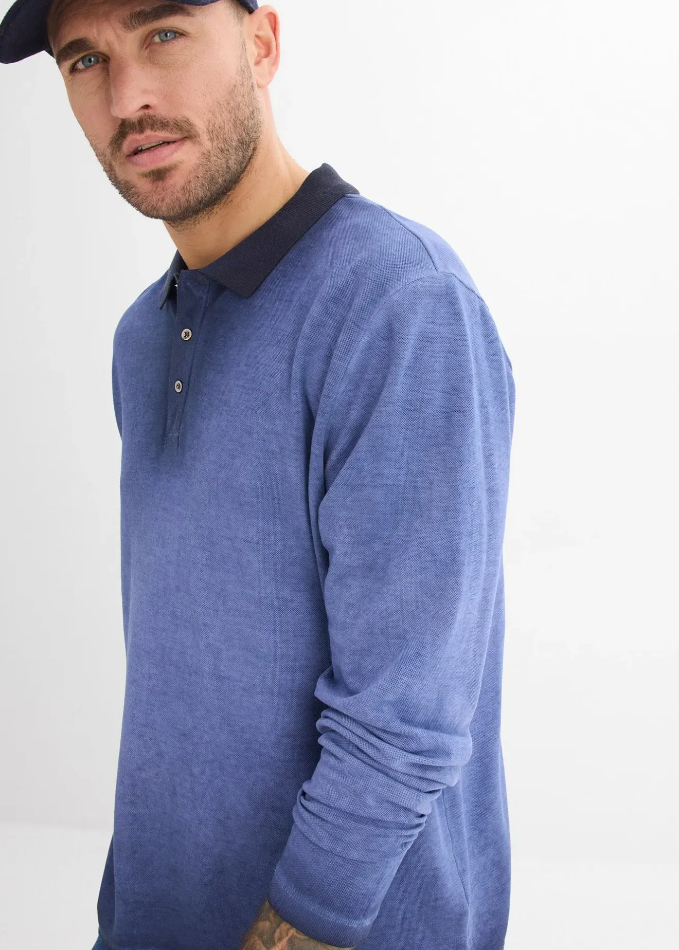 Homme bonprix T-Shirts & Polos|Polo manches longues en maille piquée robuste