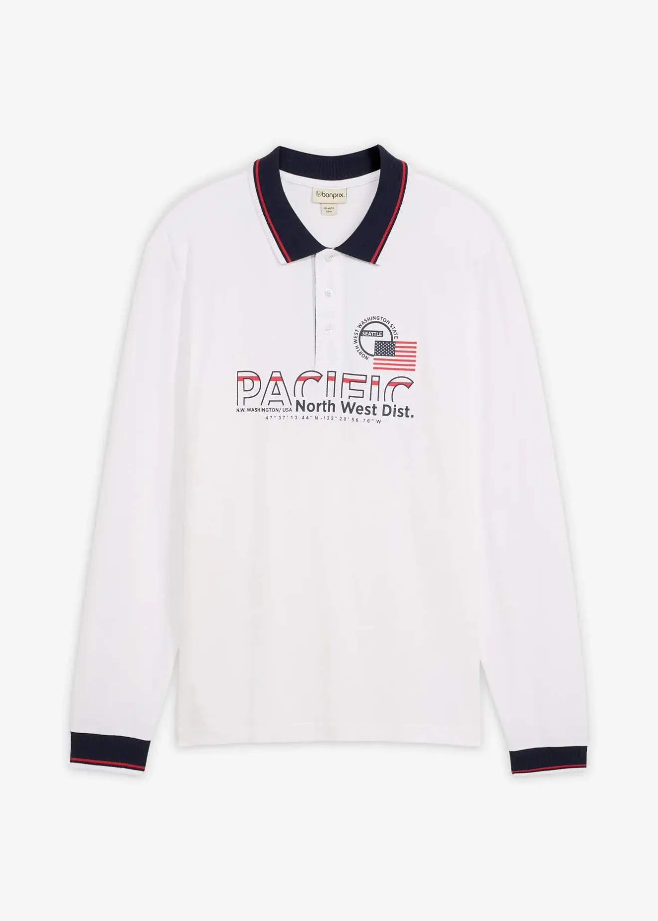 Homme bonprix T-Shirts & Polos|Polo manches longues en maille piquée 100% coton