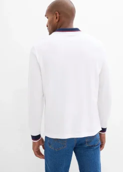 Homme bonprix T-Shirts & Polos|Polo manches longues en maille piquée 100% coton