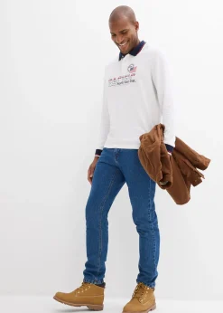 Homme bonprix T-Shirts & Polos|Polo manches longues en maille piquée 100% coton