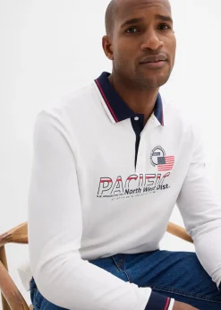 Homme bonprix T-Shirts & Polos|Polo manches longues en maille piquée 100% coton