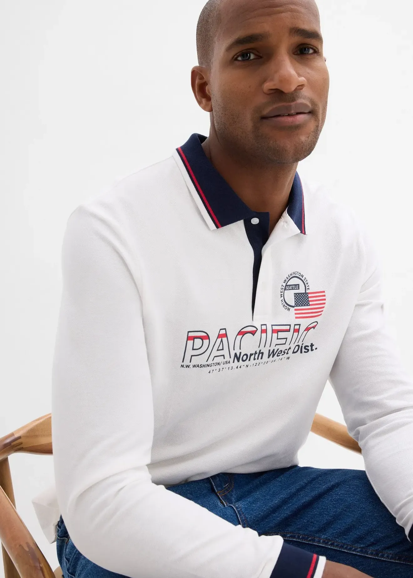 Homme bonprix T-Shirts & Polos|Polo manches longues en maille piquée 100% coton