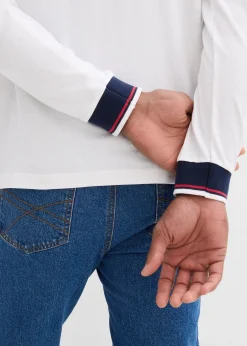 Homme bonprix T-Shirts & Polos|Polo manches longues en maille piquée 100% coton