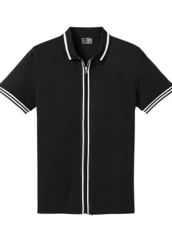 Homme bonprix T-Shirts & Polos|Polo zippé en maille piquée 100% coton