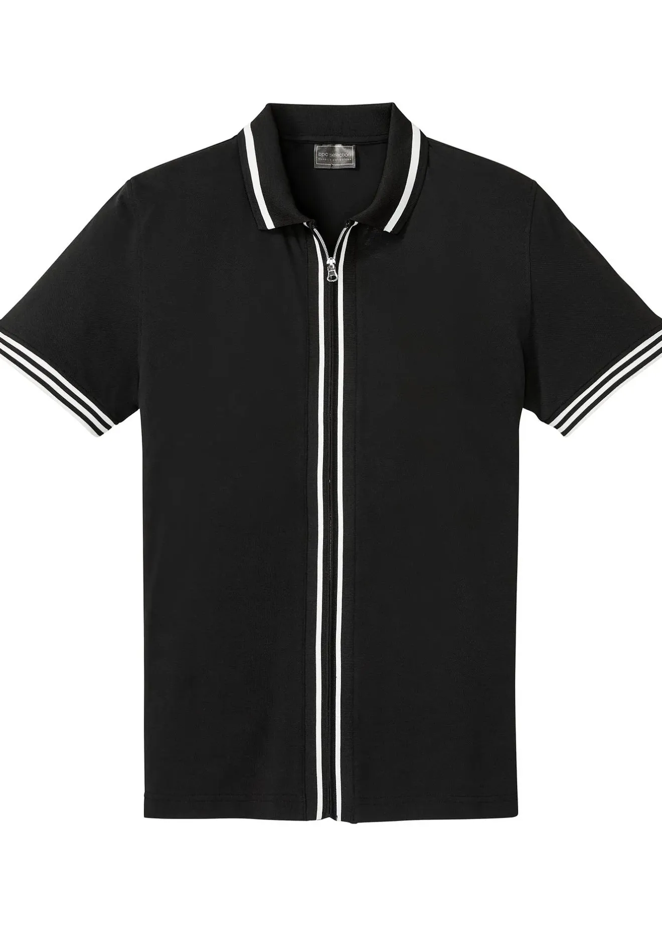 Homme bonprix T-Shirts & Polos|Polo zippé en maille piquée 100% coton