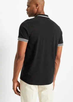 Homme bonprix T-Shirts & Polos|Polo zippé en maille piquée 100% coton