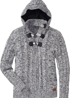 Homme bonprix Pulls & Gilets|Pull à capuche en grosse maille de coton mélangé