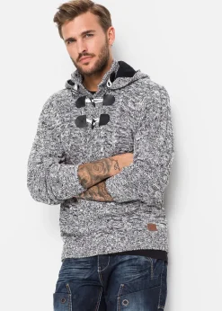 Homme bonprix Pulls & Gilets|Pull à capuche en grosse maille de coton mélangé