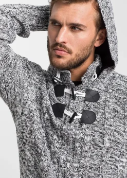 Homme bonprix Pulls & Gilets|Pull à capuche en grosse maille de coton mélangé