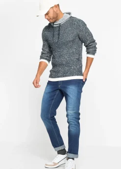bonprix Pull à col châle et détails contrastants|Homme Pulls & Gilets