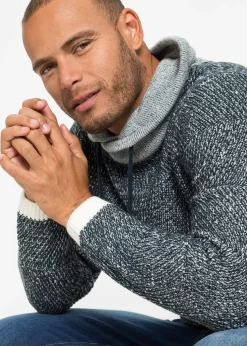bonprix Pull à col châle et détails contrastants|Homme Pulls & Gilets