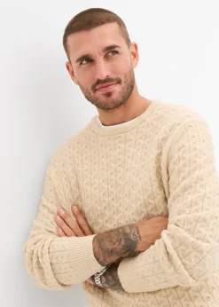 Homme bonprix Pulls & Gilets|Pull à col rond et motif texturé