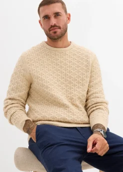 Homme bonprix Pulls & Gilets|Pull à col rond et motif texturé