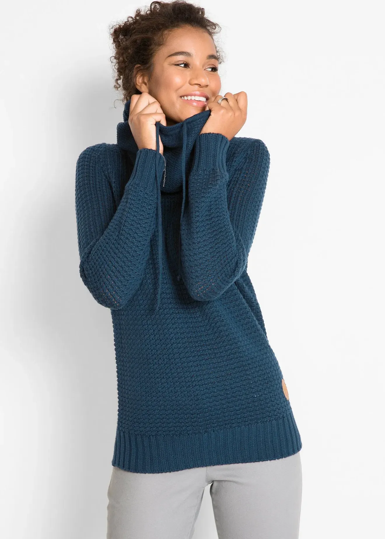 bonprix Pull à col roulé avec cordons|Femme Maille|Pulls & Gilets