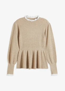 Femme bonprix Maille|Pulls & Gilets|Pull à empiècement chemisier