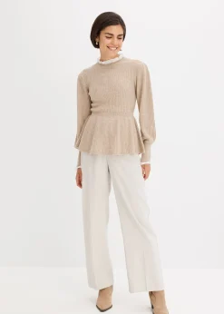 Femme bonprix Maille|Pulls & Gilets|Pull à empiècement chemisier