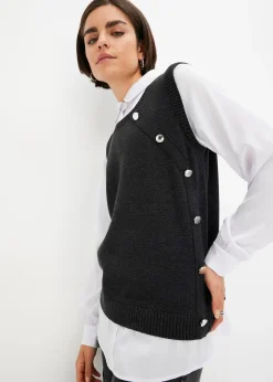 bonprix Pull à empiècement chemisier|Femme Maille|Pulls & Gilets