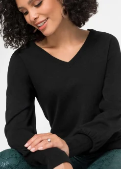 Femme bonprix Maille|Basiques|Pull à manches ballon