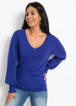 bonprix Pull à manches ballon|Femme Maille|Basiques