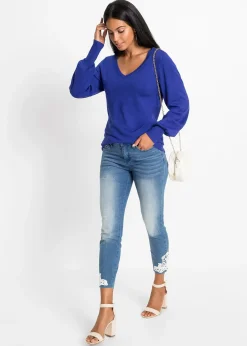 bonprix Pull à manches ballon|Femme Maille|Basiques