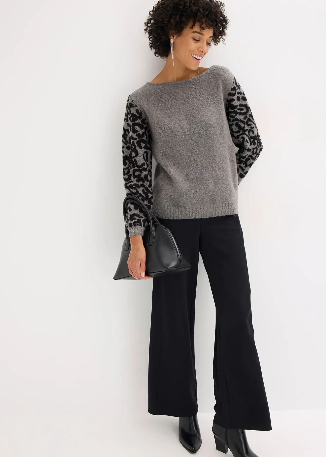 bonprix Pull à motif léopard|Femme Maille|Pulls & Gilets