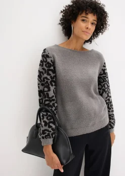 bonprix Pull à motif léopard|Femme Maille|Pulls & Gilets