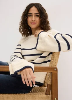 Femme bonprix Maille|Pulls & Gilets|Pull à rayures contrastantes