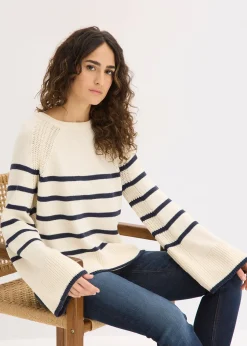 Femme bonprix Maille|Pulls & Gilets|Pull à rayures contrastantes