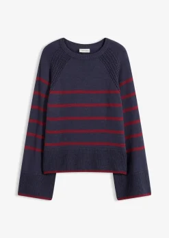 bonprix Pull à rayures contrastantes|Femme Maille|Pulls & Gilets