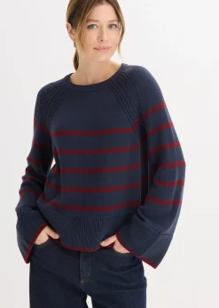 bonprix Pull à rayures contrastantes|Femme Maille|Pulls & Gilets