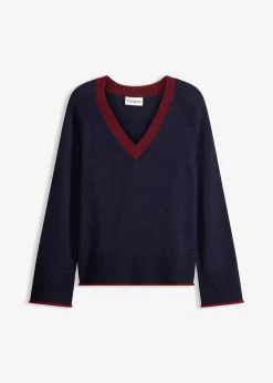 bonprix Pull à rayures contrastantes|Femme Maille|Pulls & Gilets